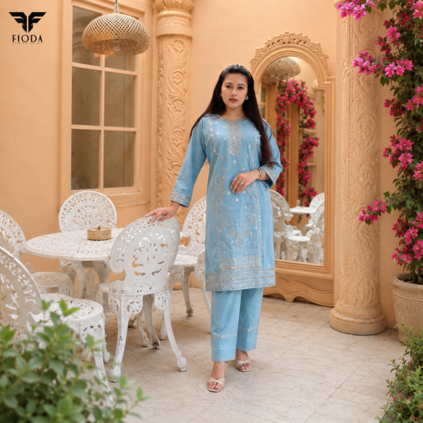 Azure Noor from FIODA’s latest Two Piece Collection
